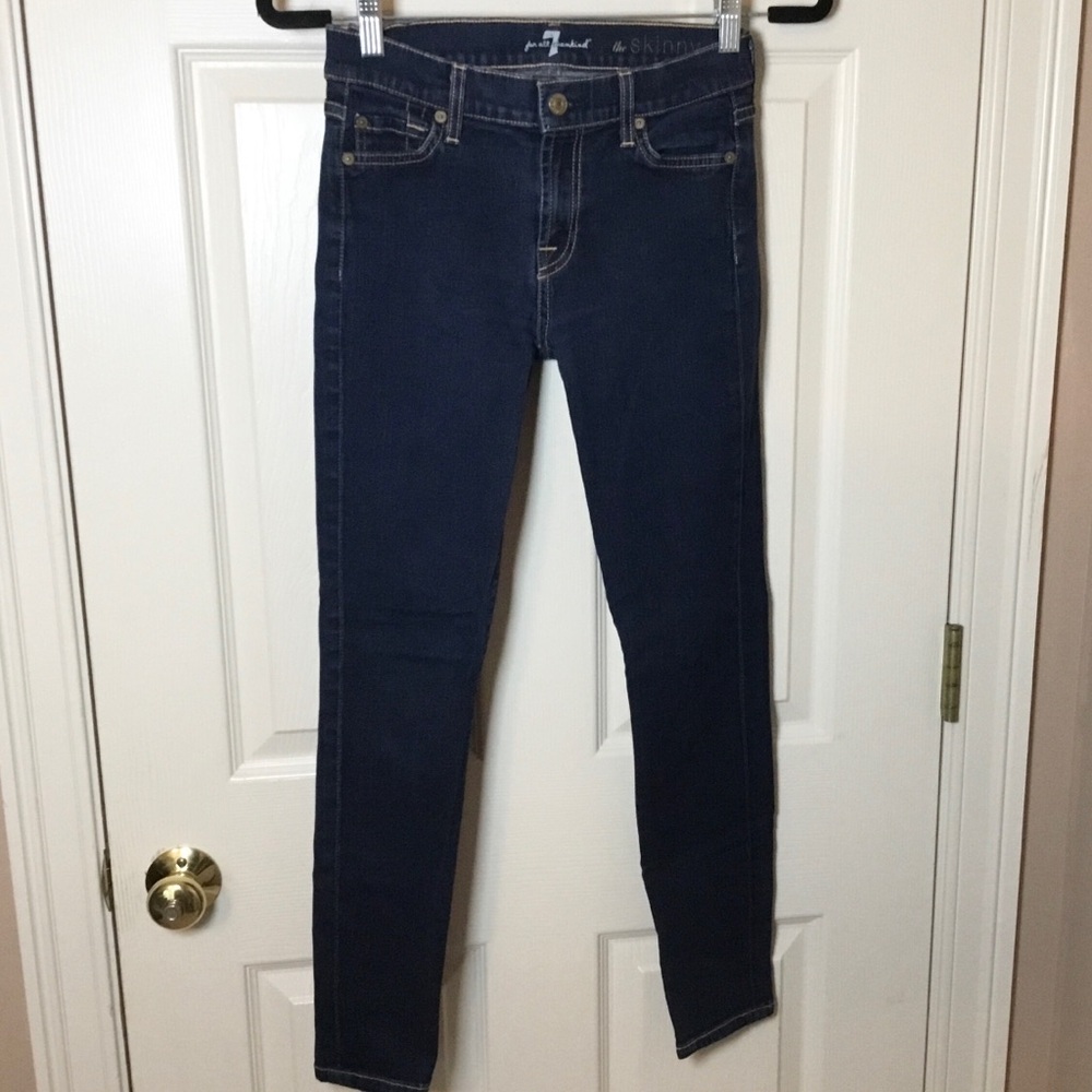 7 For All Mankind The Skinny Dark Wash Jeans - Size 25
